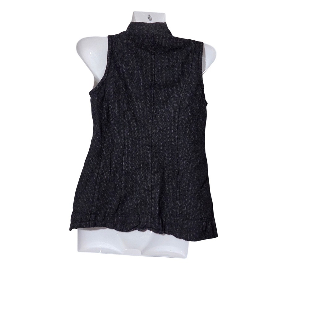 Eileen Fisher Womens XS Charcoal Black Textured Knit Tie Front Sleeveless Vest - Picture 6 of 9